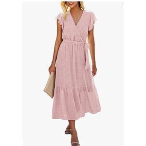 BTFBM boho floral wrap ruffle dress womens small cottagecore fairycore‎ ethereal